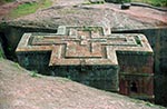 Kostel půdorysu kříže.   St. George, kostel svatého Jiří.   (Etiopie)